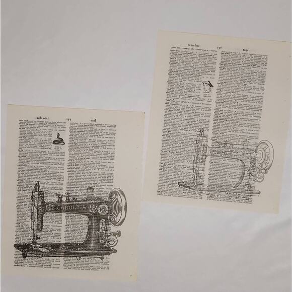 Sewing Vintage Dictionary Prints, Seamstress Prints, Book Page Prints - Picture 2 of 9